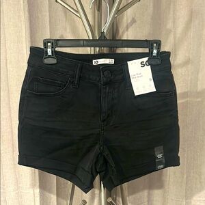 NWT SO Black Jean Shorts with hem.‎